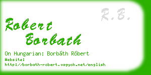 robert borbath business card